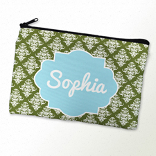 Green Vintage Personalized Cosmetic Bag