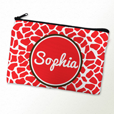 Red Leopard Personalized Cosmetic Bag