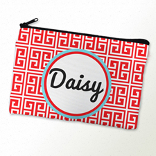 Red Stripe Personalized Cosmetic Bag