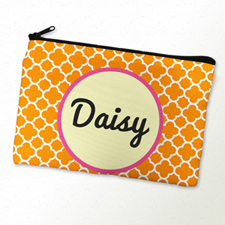 Orange Clover Personalized Cosmetic Bag