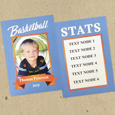 Basketball Personalized Trading Cards Blue  Set Of 12