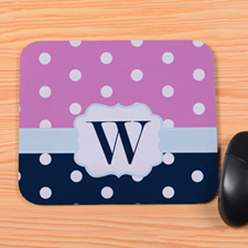 Create Your Own Navy & Pink Polka Dot Personalized Mouse Pad