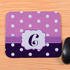 Create Your Own Purple & Plum Polka Dot Personalized Mouse Pad