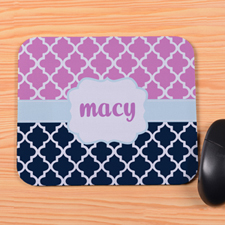 Create Your Own Navy And Pink Clover Personalized Premium Mousepad