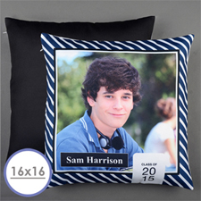 Navy Class Of 2017 Personalized Pillow Cushion Cover 16