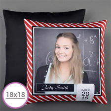 Red Class Of 2017 Personalized Large Cushion 18