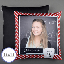 Red Class Of 2017 Personalized Pillow Cushion Cover 16