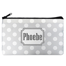 Polka Dots Personalized Cosmetic Bag (Many Colors)