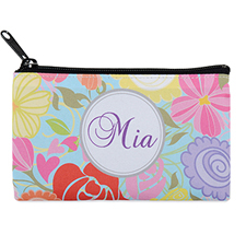 Tropical Floral Personalized Cosmetic Bag Medium