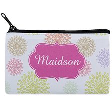 Summer Floral Personalized Cosmetic Bag Medium