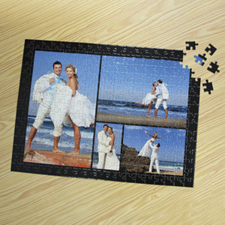 Personalized Black 4 Collage 12X16.5 Photo Puzzle