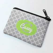Grey Clover Lime Personalized Coin Purse