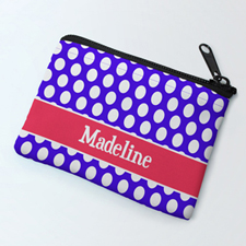 Plum Polka Dot Personalized Coin Purse