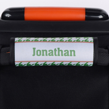 Green Hounds Tooth Personalized Luggage Handle Wrap