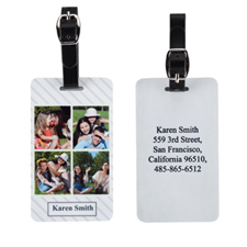 Stripe Four Collage Personalized Luggage Tag