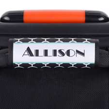 Black Circle Aqua Frame Personalized Luggage Handle Wrap