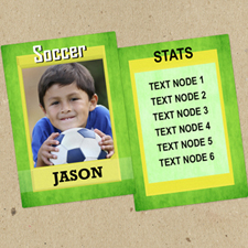 Green Soccer Personalized Photo Trading Cards  Set Of 12