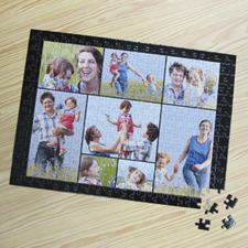 Personalized Black 8 Collage 12X16.5 Photo Puzzle
