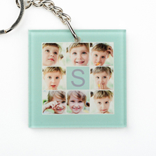 Mint Collage Personalized Acrylic Square Keychain