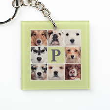 Lime Collage Personalized Acrylic Square Keychain