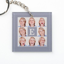 Grey Collage Personalized Acrylic Square Keychain