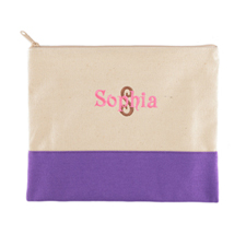 Name & Initial Personalized Purple Makeup Case