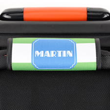 Lime Stripe Personalized Luggage Handle Wrap