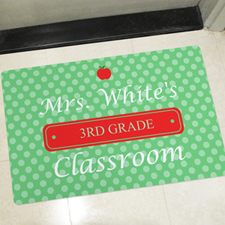 Polk Dot Personalized Classroom Doormat Teacher Appreciation Gift