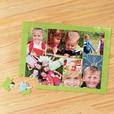 Personalized Apple Green 7 Collage 12X16.5 Photo Puzzle