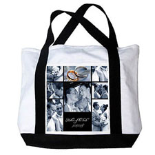 Personalized Eight Black Collage Canvas Tote Bag