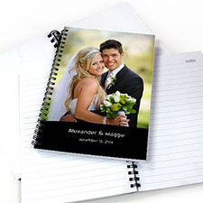 Create Your Own Portrait Photo Black Two Title Notebook