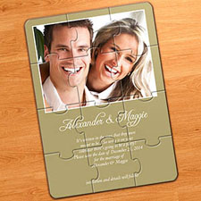 Gold Wedding Announcement Puzzle