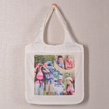 Personalized 3 Collage Folded Shopper Bag, Contemporary