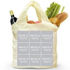 Personalized 9 Collage Folded Shopper Bag, Elegant