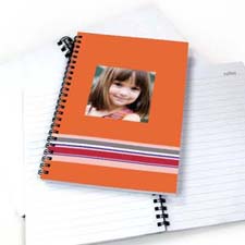 Create Your Own Colorful Stripes Notebook, Orange
