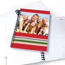 Create Your Own Colorful Stripes Notebook, Red