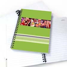 Create Your Own Three Collages Colorful Stripes Notebook, Green