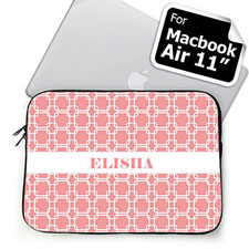 Custom Name Pink Links Macbook Air 11 Sleeve