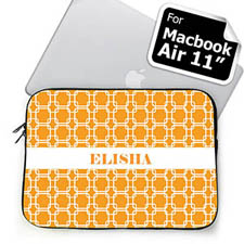 Custom Initials Orange Lkat Macbook Air 11 Sleeve