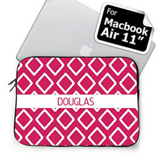 Custom Name Hot Pink Lkat Macbook Air 11 Sleeve
