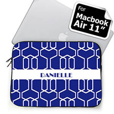 Custom Name Blue Trellis Macbook Air 11 Sleeve