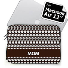 Custom Initials Chocolate Chain Macbook Air 11 Sleeve