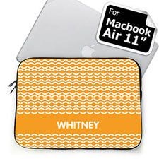 Custom Name Orange Chain Macbook Air 11 Sleeve