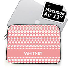 Custom Name Pink Chain Macbook Air 11 Sleeve
