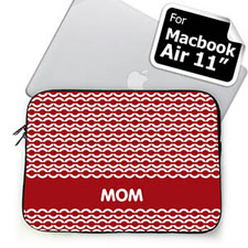 Custom Initials Red Chain Macbook Air 11 Sleeve