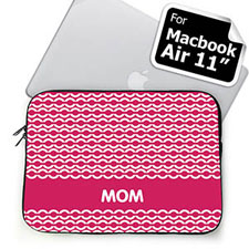 Custom Initials Hot Pink Chain Macbook Air 11 Sleeve