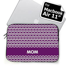 Custom Initials Purple Chain Macbook Air 11 Sleeve