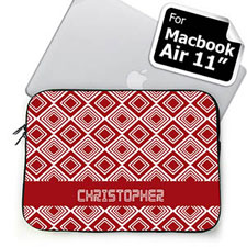 Custom Name Red Diamonds Macbook Air 11 Sleeve