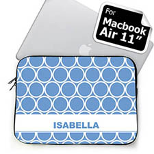 Custom Name Sky Blue Hoopla Macbook Air 11 Sleeve