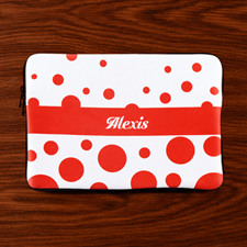 Personalized Initials Red Retro Circles Macbook Air 13 Sleeve